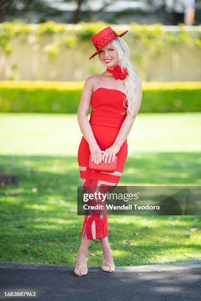 Stacey Hemera Roberts attends the Sydney Surf to Turf Day at Royal Randwick Racecourse on September 16, 2023 in Sydney, Australia.