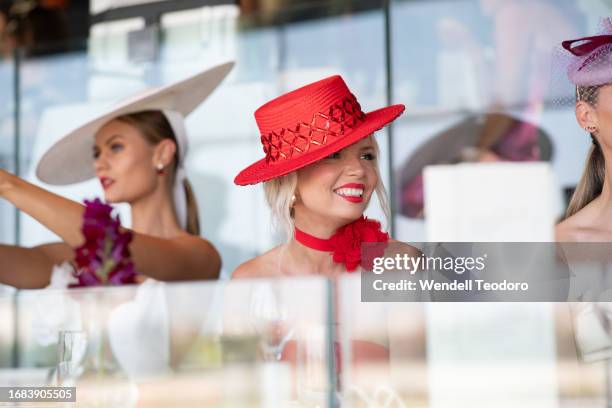 Stacey Hemera Roberts attends Sydney Surf to Turf Day at Royal Randwick Racecourse on September 16, 2023 in Sydney, Australia.