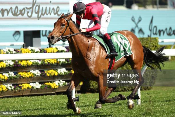 Regan Bayliss riding Just Fine wins Race 5 James Squire Kingston Town Stake during "Sydney Surf To Turf Day" - Sydney Racing at Royal Randwick...