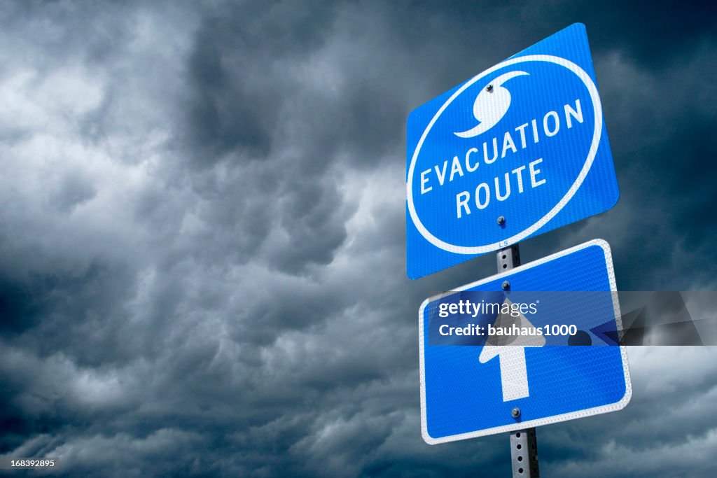 Hurricane Evacuation Route Road Sign