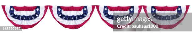 patriotic bunting decorations - fourth of july decorations stock pictures, royalty-free photos & images