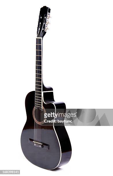 nero chitarra acustica - chitarra foto e immagini stock