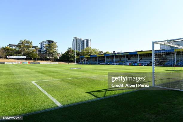 General view is seen ahead of the Australia Cup 2023 Quarter Final match between Brisbane Roar and Western Sydney Wanderers at Perry Park, on...