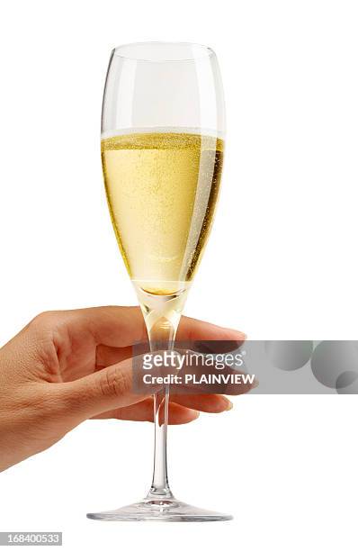 champagne - hand glasses stockfoto's en -beelden