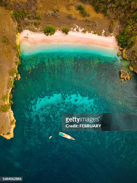 pink beach, indonesia - indonesia beach stock pictures, royalty-free photos & images