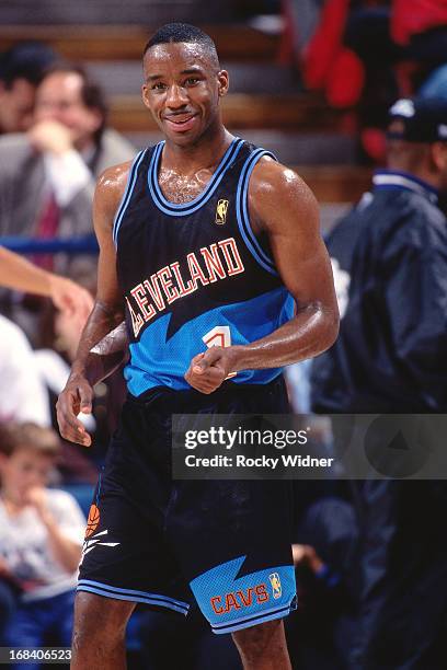 Terrell Brandon of the Cleveland Cavaliers reacts against the Sacramento Kings during a game played on March 11, 1997 at Arco Arena in Sacramento,...