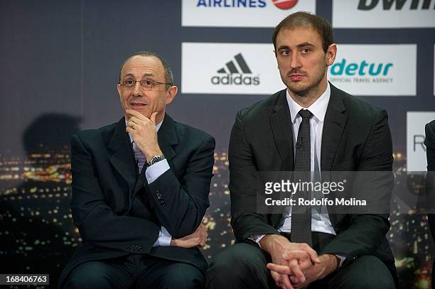Ettore Messina, Head Coach of CSKA Moscow talking during the Turkish Airlines EuroLeague Final Four Presentation Press Conference at London City Hall...
