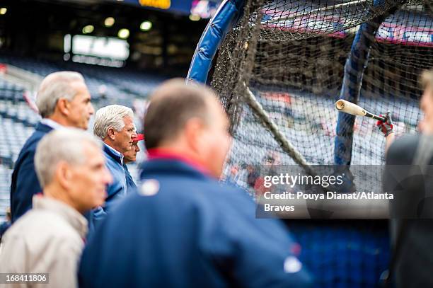 General Manager Frank Wren of the Atlanta Braves before the game against the Philadelphia Phillies at Turner Field on April 3, 2013 in Atlanta,...
