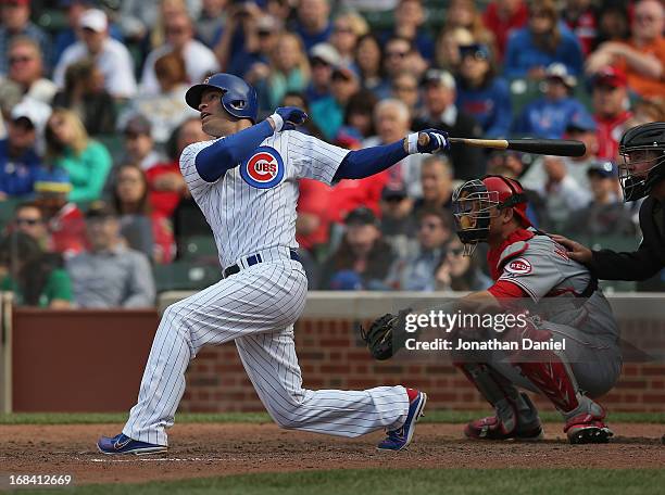 Scott Hairston of the Chicago Cubs of the Cincinnati Reds at Wrigley Field on May 5, 2013 in Chicago, Illinois. The Reds defeated the Cubs 7-4.