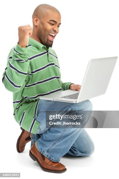 Sitting Isolated Black Man Excited Photos and Premium High Res Pictures ...