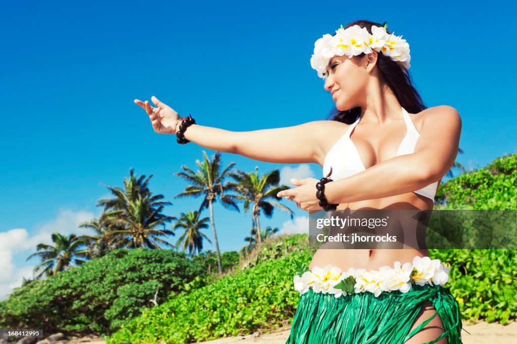 Hula Dancer on Beach