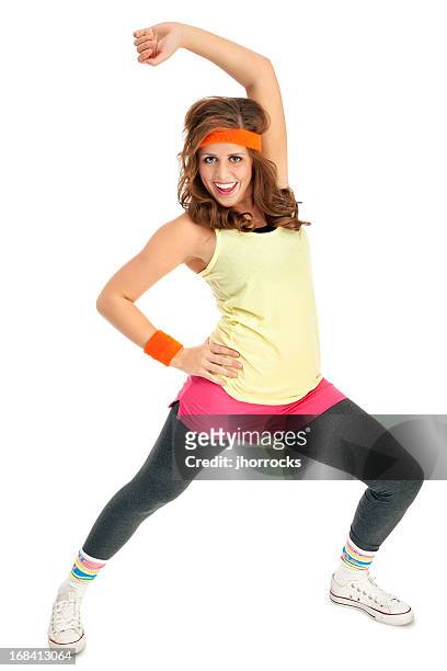 retro jazz dancer - dancing funny carefree woman stock pictures, royalty-free photos & images