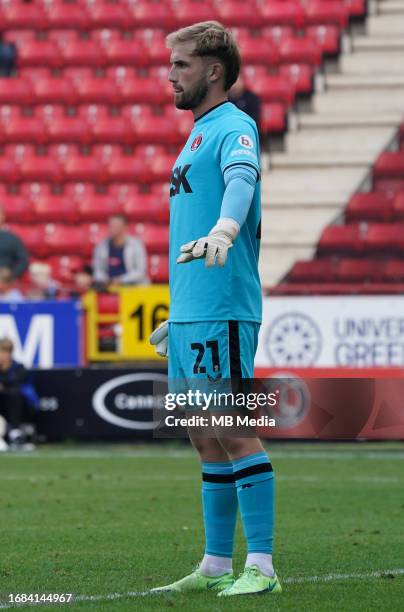 Harvey Isted of Charlton Athletic during the Sky Bet League One match between Charlton Athletic and Wycombe Wanderers at Oakwood VCD on September 23,...