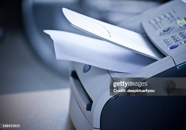 laser printer with documents in office - computer printer stock pictures, royalty-free photos & images