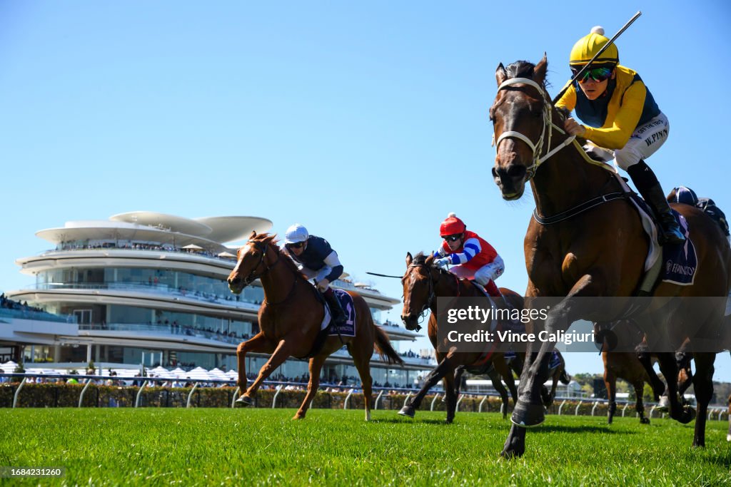 Melbourne Racing Course Wiremu Pinn riding Mostly Cloudy winning Race 2, the The Melbourne ...