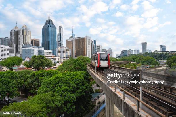 elevated rails for an electric train - locomotive front stock pictures, royalty-free photos & images
