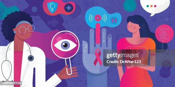 breast cancer concept - oncology abstract stock illustrations