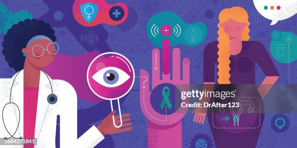 cervical cancer concept - gynaecologist stock illustrations