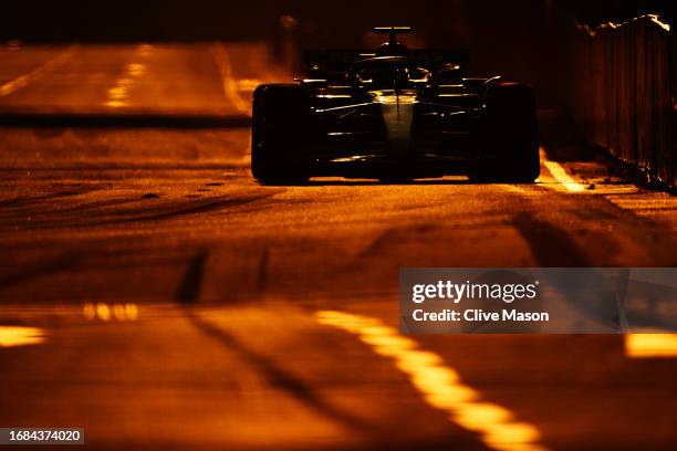 George Russell of Great Britain driving the Mercedes AMG Petronas F1 Team W14 on track during final practice ahead of the F1 Grand Prix of Singapore...