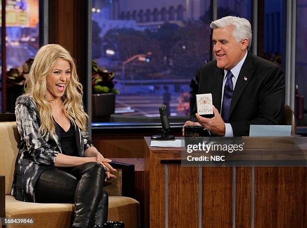 Episode 4458 -- Pictured: Singer Shakira during an interview with host Jay Leno on May 9, 2013 --