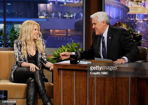 Episode 4458 -- Pictured: Singer Shakira during an interview with host Jay Leno on May 9, 2013 --