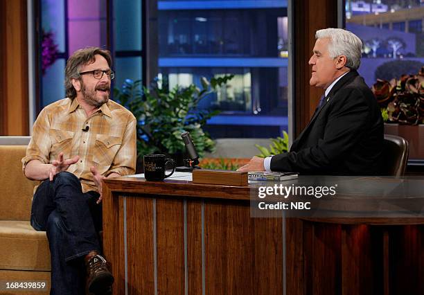 Episode 4458 -- Pictured: Comedian Marc Maron during an interview with host Jay Leno on May 9, 2013 --