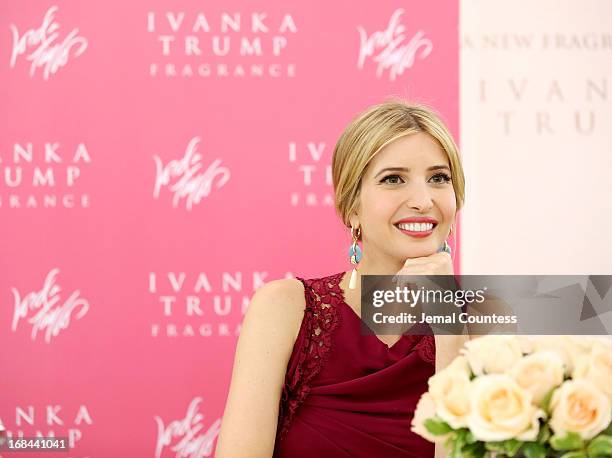Socialite and entrepreneur Ivanka Trump greets customers during the launch her new fragrance "Ivanka Trump" at Lord & Taylor on May 9, 2013 in New...