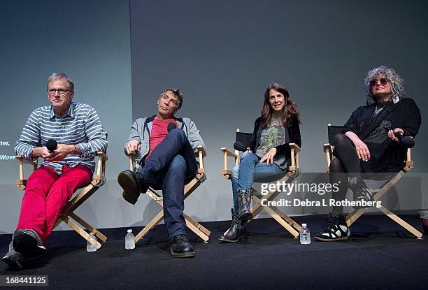 Authors and original MTV VJ's Alan Hunter, Mark Goodman, Martha Quinn and Nina Blackwood at Apple Store Soho on May 9, 2013 in New York City.