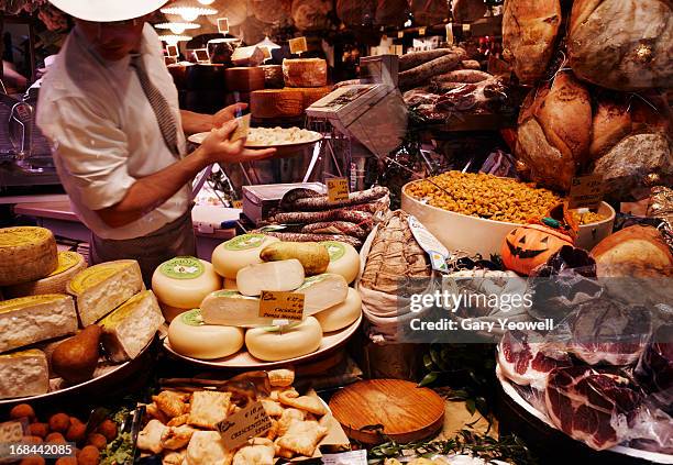 traditional food shop window display - bolonha imagens e fotografias de stock