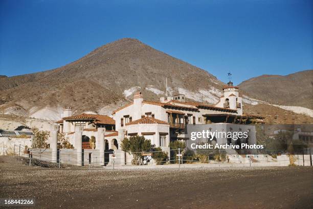 Spanish Colonial Revival style villa Scotty's Castle, Grapevine Mountains, Death Valley, Death Valley National Park, California, August 1959.