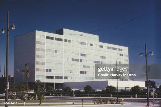 The Parker Center, headquarters for the Los Angeles Police Department , Civic Center, Los Angeles, California, circa 1962.