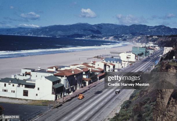 Movie Star Colony, Pacific Coast Highway, Santa Monica, California, circa 1962.