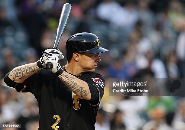 Brandon Inge of the Pittsburgh Pirates bats against the New York Mets in the second inning against the New York Mets at Citi Field on May 9, 2013 at...