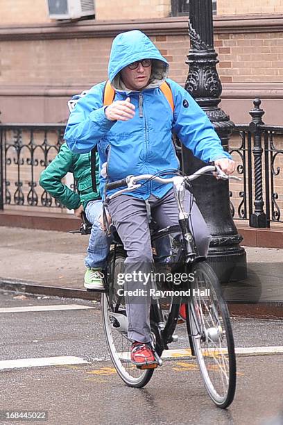 Actor Matthew Broderick and James Wilkie Broderick are seen in the West Village on May 9, 2013 in New York City.