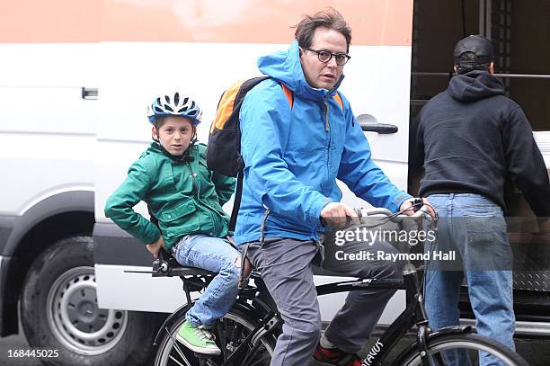 Actor Matthew Broderick and James Wilkie Broderick are seen in the West Village on May 9, 2013 in New York City.