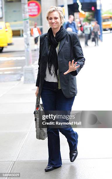 Actress Jane Lynch is seen in Soho on May 9, 2013 in New York City.