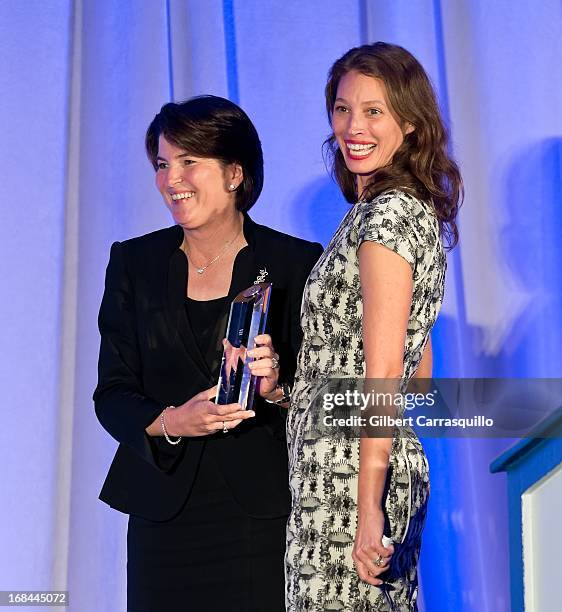 Honoree Christy Turlington Burns is presented with The Lucretia Mott Award at the 36th Annual Women's Way Powerful Voice Awards honoring Christy...