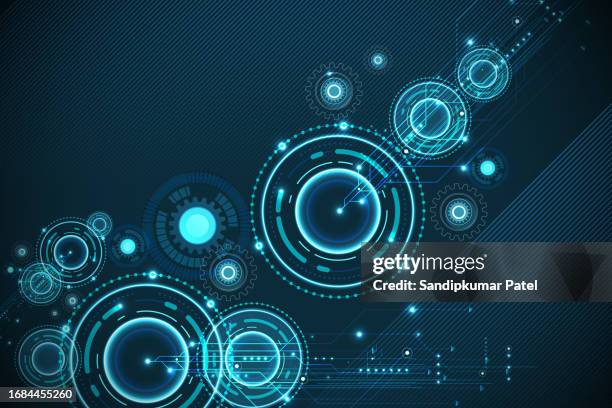 cyber network vision, digital communication cloud - hud graphical user interface stock illustrations