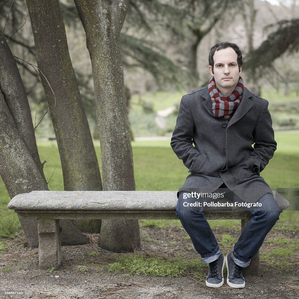 Man on a park bench