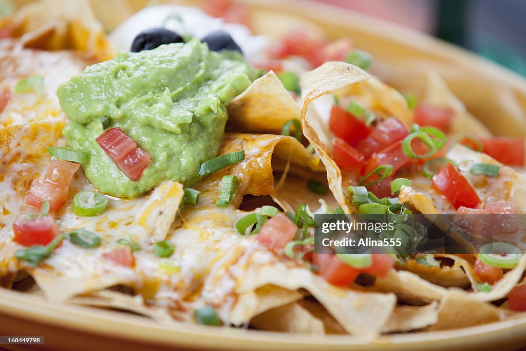 Plate of tasty nachos