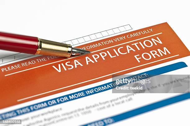 visa modulo di richiesta - timbro-del-passaporto foto e immagini stock