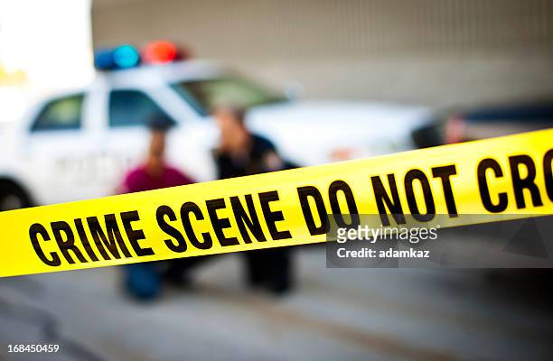 crime scene - police car lights stock pictures, royalty-free photos & images