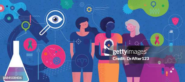 women's health and medical care at every age and stage - oestrogen stock illustrations