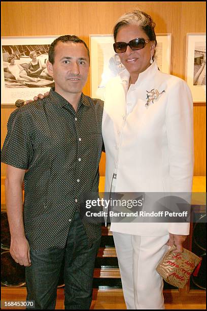 Pascal Houzelot and Betty Lagardere at Opening Exhibition of Photographs And Writings By Marina Cicogna At Galerie Du Passage In Paris .