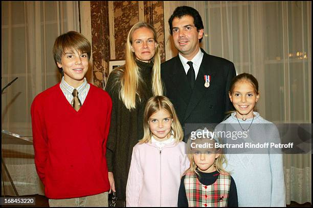Prince and Princess Charles-Emmanuel de Bourbon-Parme and children Amaury, Zita, Elisabeth and Charlotte at Prince Charles-Emmanuel De Bourbon-Parma...
