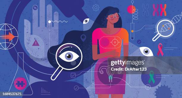 women's health awareness and importance of research concept - human papilloma virus stock illustrations