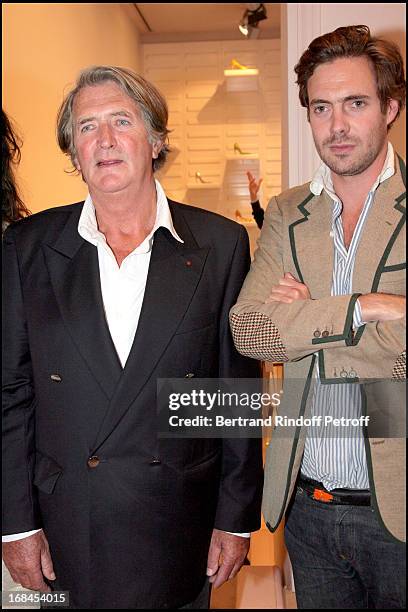 Olivier de Kersauson with his son Arthur at Ines De La Fressange Awarded Knight in the National Order of the Legion of Honor.