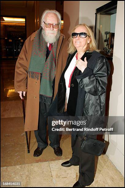 Francois Nourissier and his wife at 100th Episode Of "Campus" Of Guillaume Durant At Le Cafe De L'Homme Restaurant At The Trocadero.