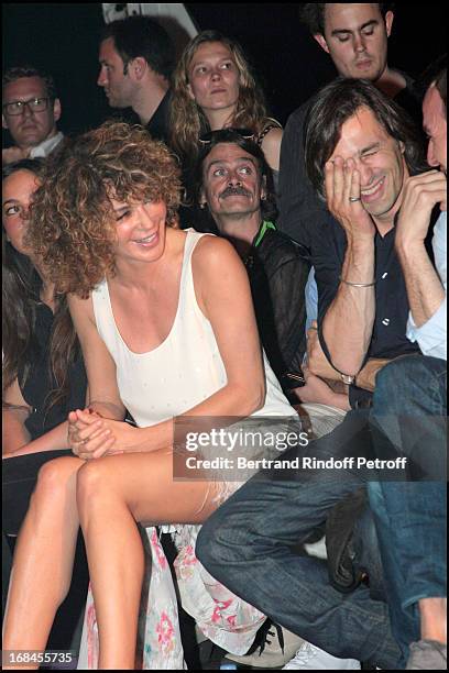 Lady Giannina Faccio, the wife of Sir Ridley Scott, and Olivier Martinez at John Galliano Men Spring Summer 2009 Fashion Show.