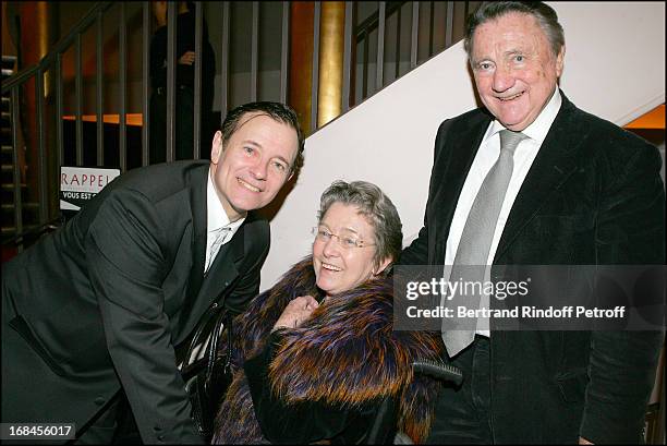 Francis Huster, Marie Dubois and Serge Rousseau at Francis Huster In "Memoires D'Un Tricheur" At Theatre Des Mathurins .